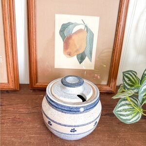 vintage handmade stoneware pottery honey jar